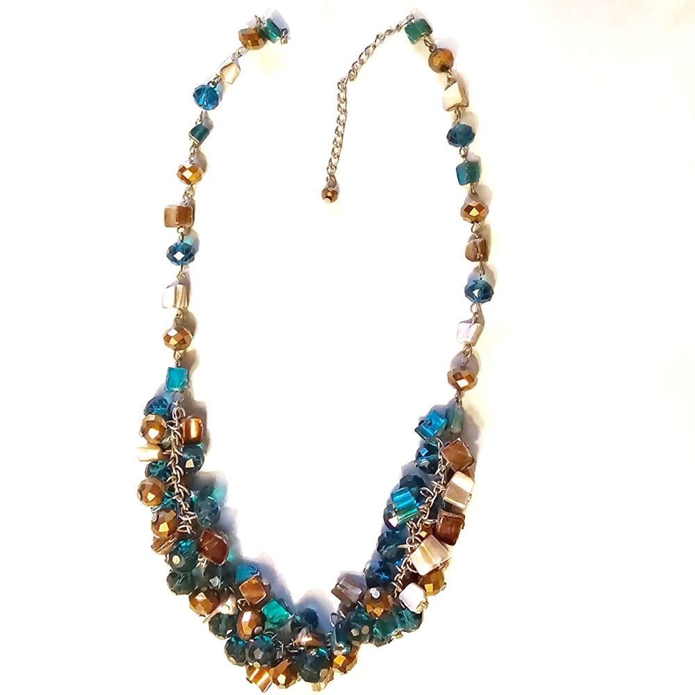 Beachy Boho Seashell & Glass Mermaid Necklace